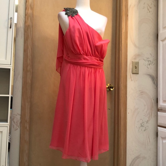 Dollar Dresses & Skirts - salmon/dark peach chiffon knee length